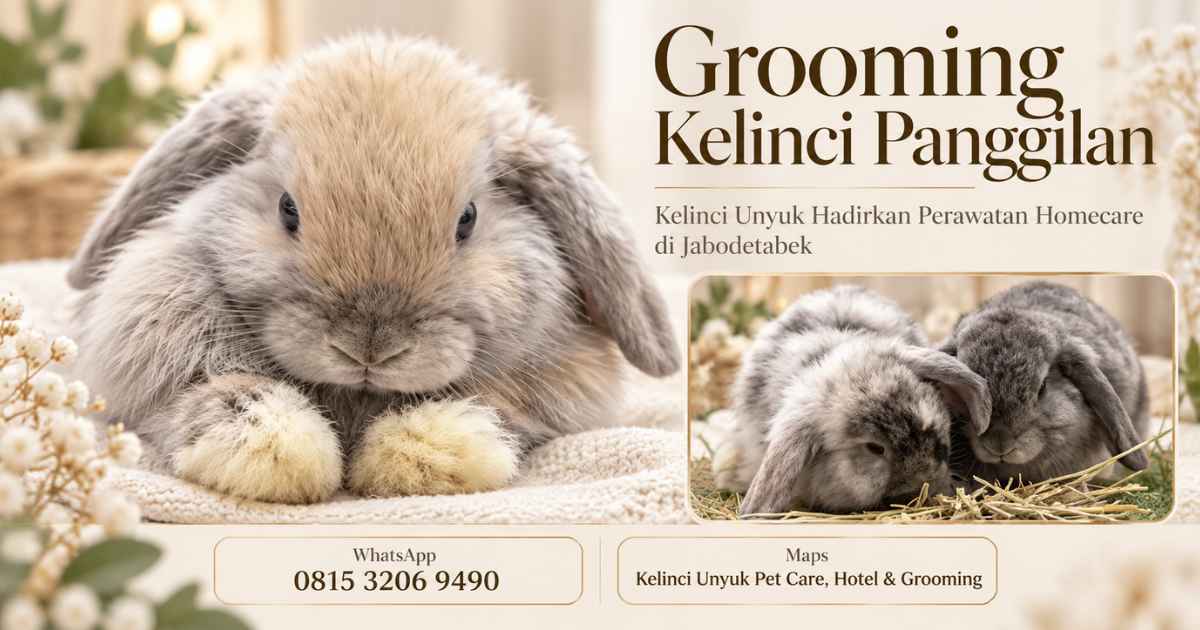 Grooming Kelinci Panggilan, Kelinci Unyuk Hadirkan Perawatan Homecare di Jabodetabek
